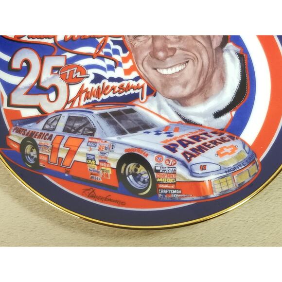 Darrell Waltrip Silver Anniversary Salute Year 1997 Wall Decor Plate 6 1/2" Vtg - Picture 6 of 12